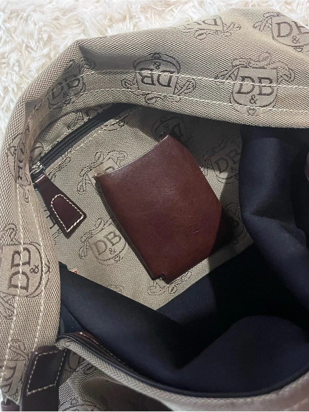 Dooney & Bourke Tan Logo Hobo Shoulder Bag